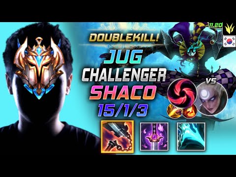 Challenger Shaco Jungle vs Diana - 챌린저 장인 정글 샤코 템트리 룬 선혈 칼날비 シャコ Шако 恶魔小丑 薩科 - KR 11.20