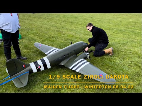 Large RC Plane Maiden Flight CRASH! - 10ft Wingspan 1/9 Ziroli Dakota