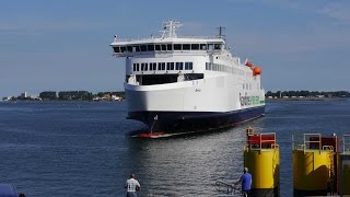 Scandlines Hybrid Ferry Berlin läuft in Rostock ein