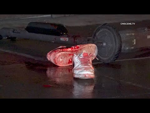 Man Riding Electric Scooter Shot | Los Angeles 02.22.2022