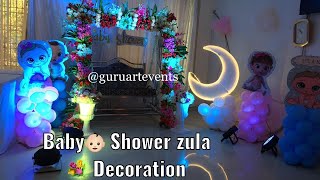 Baby Shower Theme Decoration | Baby shower zula flowers 💐 Decoration | #babyshower @guruartevents