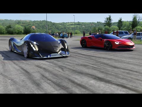 Devel Sixteen vs Ferrari SF90 Stradale at Miseluk