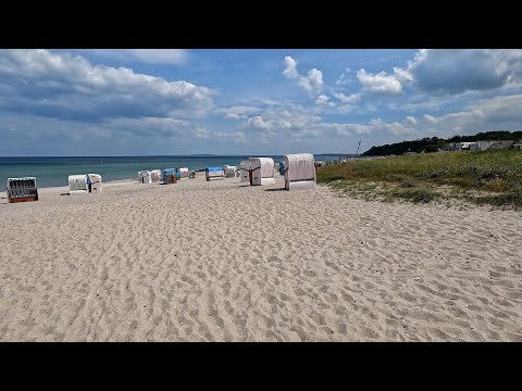 Hohwachter Bucht, Ostsee 2024. Ausflugtipp. Sandstrand. Sturmflut- Schäden auch an der Seebrücke. 4K