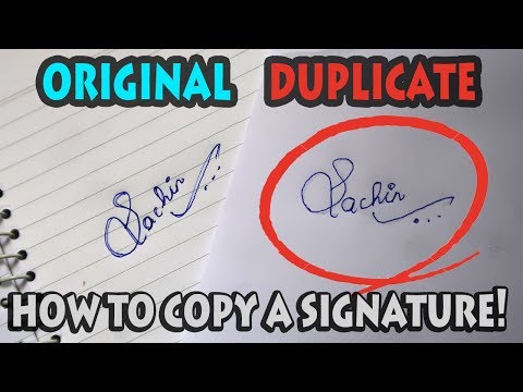 How to copy a signature!