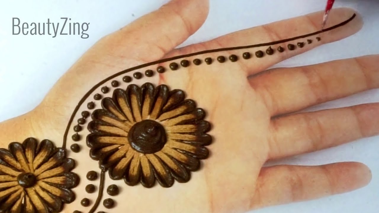 hand mehndi design using cotton bud by beauty zing