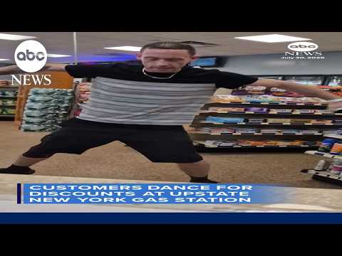Customers dance for discounts at NY gas station