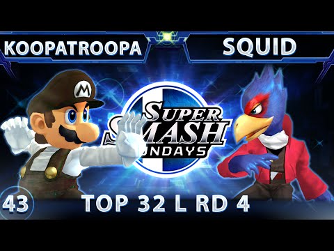 SSS 43 - KoopaTroopa895 (Mario) Vs. Squid (Falco) SSBM Top 32 Losers Round 4  - Smash Melee