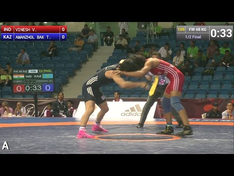 V. VINESH (IND) df. T. AMANZHOL BAK (KAZ) | FW 48 kg | 1/2