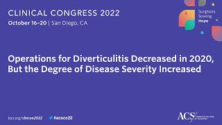 Newswise:Video Embedded operations-for-diverticulitis-decreased-in-2020-but-the-degree-of-disease-severity-increased