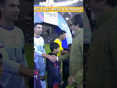 Amitabh Bachchan meets Messi & Ronaldo 🔥 #messi #ronaldo #shorts