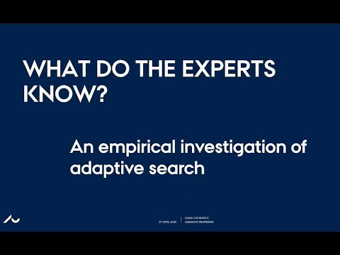 Oana Vuculescu: What do the experts know: An empirical investigation of adaptive search