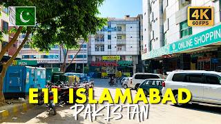 🇵🇰 E11 Islamabad, Pakistan: Walking Tour of Market, Streets, and Restaurants in 4K