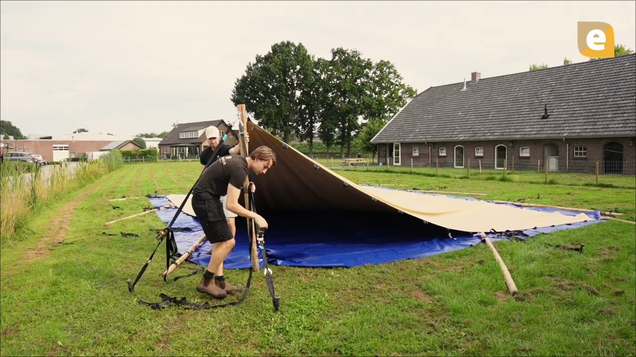 Instructievideo stretchtent opzetten