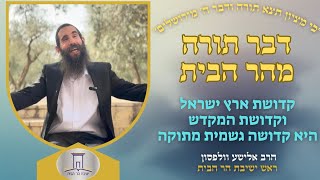 קדושת ארץ ישראל וקדושת המקדש היא קדושה גשמית מתוקה | הרב אלישע וולפסון  (ישיבת הר הבית) - התמונה מוצגת ישירות מתוך אתר האינטרנט יוטיוב. זכויות היוצרים בתמונה שייכות ליוצרה. קישור קרדיט למקור התוכן נמצא בתוך דף הסרטון