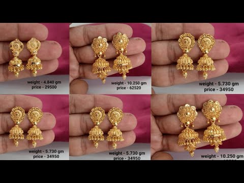 Latest hallmark gold Jhumki earrings designs with weight & price || new Jhumki collection || 