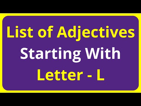 List of Adjectives Words Starting With Letter - L
