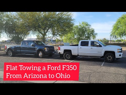 Flat Towing a Ford F350 with a Blackhawk 2 Tow Bar from Arizona to Ohio 4-19-2023