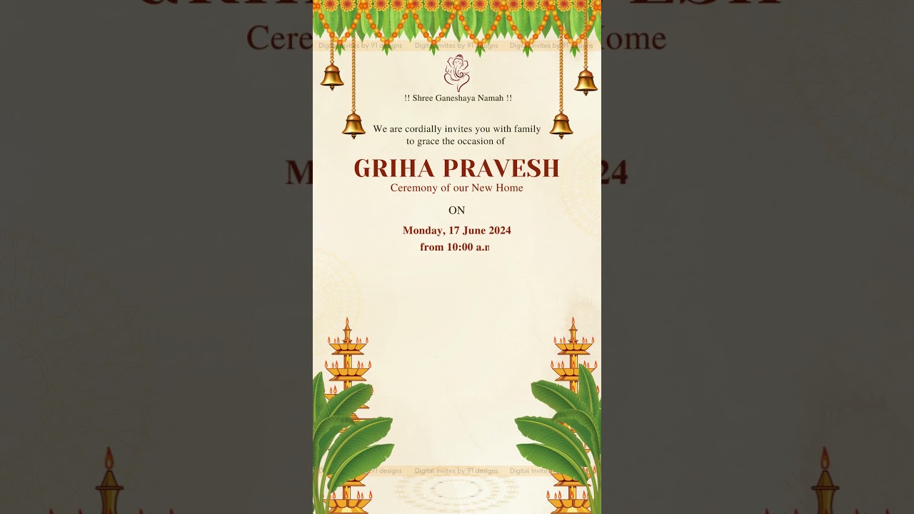 Golden Mandala Griha Pravesh Invitation