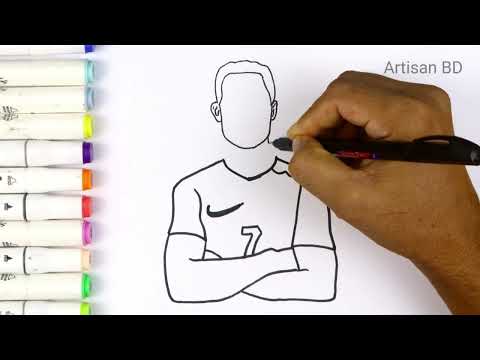 Drawing of Sketches Cristiano Ronaldo | Ronaldo easy Marker Step by Step Drawing