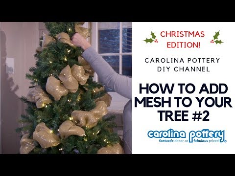 Decorating Your Tree With Deco Mesh #2 - Carolina Pottery DIY Tutorial