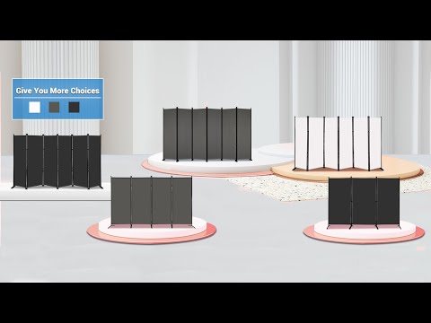 6 PANEL ROOM DIVIDER PARTITION SCREEN WITH PLASTIC BASE