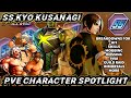 SS Kyo Kusanagi PVE Spotlight Kit Skills Mobs Bosses Guild Raid Immortals MORE KoF Allstar