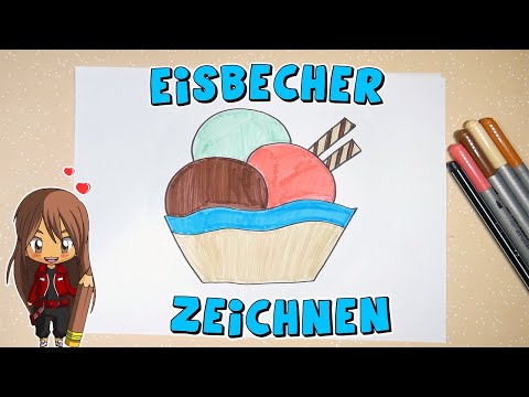 Eisbecher einfach malen für Kinder | ab 5 Jahren | Malen mit Evi | deutsch