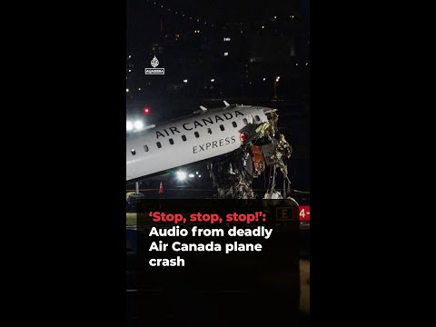 ‘Stop, stop, stop’: Moment Air Canada plane crashes into truck | AJ#shorts