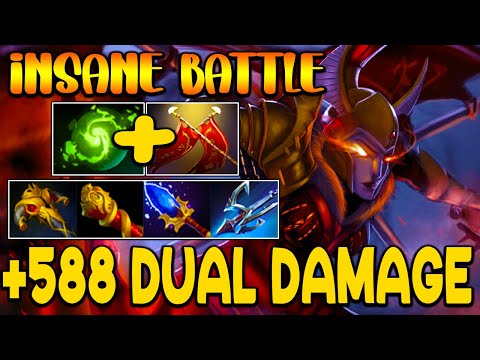 THE MOST INSANE BATTLE - +588 DUAL DAMAGE - INTENSE LEGION COMMANDER - DOTA 2 GAMEPLAY