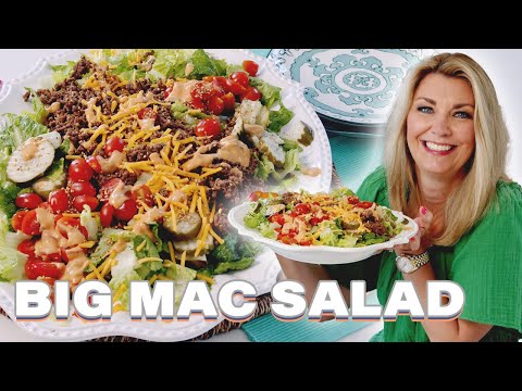 Big Mac Salad- All the Flavor, None of the Bun! You will Love the Secret Sauce Dressing!
