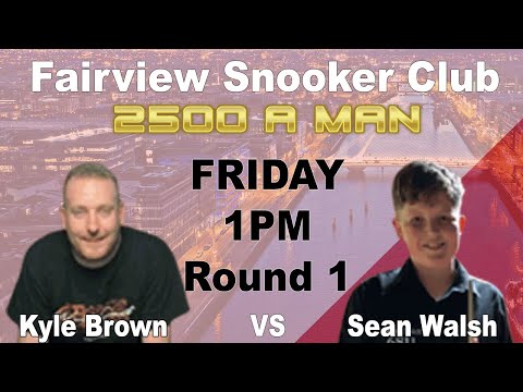 Kyle BROWN V Sean WALSH - Last 16 - Blackball Pool - Fairview Snooker Club Dublin