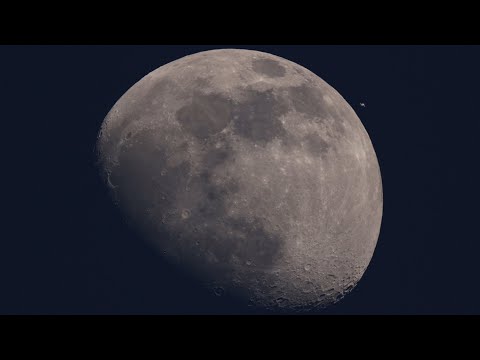 Transit of ISS Space station in front of the Moon in 4K