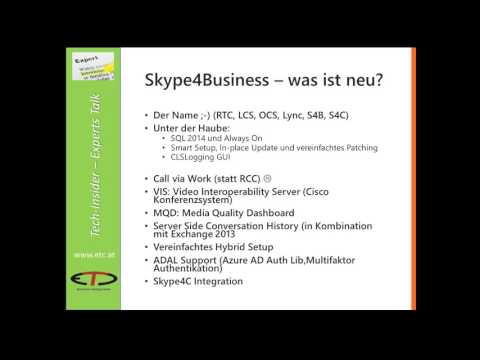 ETC Tech Insider Exchange 2016 und Skype4Business 09. Sept 2015