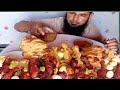 ASMR EATING SPICY CHICKEN LEGPIECE CURRY EGG ROAST RICE GREENCHILLI EATING VIDEOs Mukbang