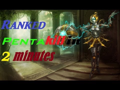 League of Legends Orianna Pentakill on LVL 1 (Ranked, 2 min)