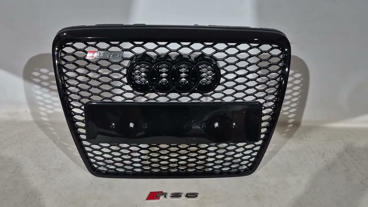 Audi A6 C6 2004-2011 гг. Передняя решетка RS-Style (черная) Video 1