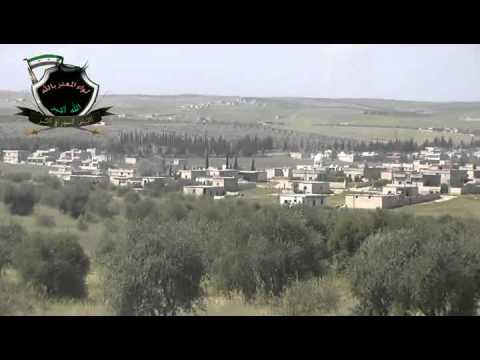 استهداف مقرات النظام في بلدة العامودية بمدفع جهنم من قبل لواء المعتز بالله في ريف إدلب