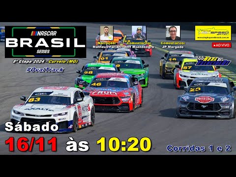 🔴 NASCAR BRASIL SERIES | Corridas 1 e 2 | 8ª Etapa 2024 - Oval Track | Curvelo (MG) | Ao Vivo