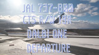 【機窓】JAL 737-800 新千歳空港ランウェイ19R離陸 (JAL3114 DALBI ONE DEPARTURE) DJIPocket2にて