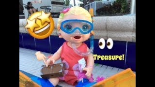 BABY ALIVE: Bailey goes Snorkeling & Find’s Treasure!!