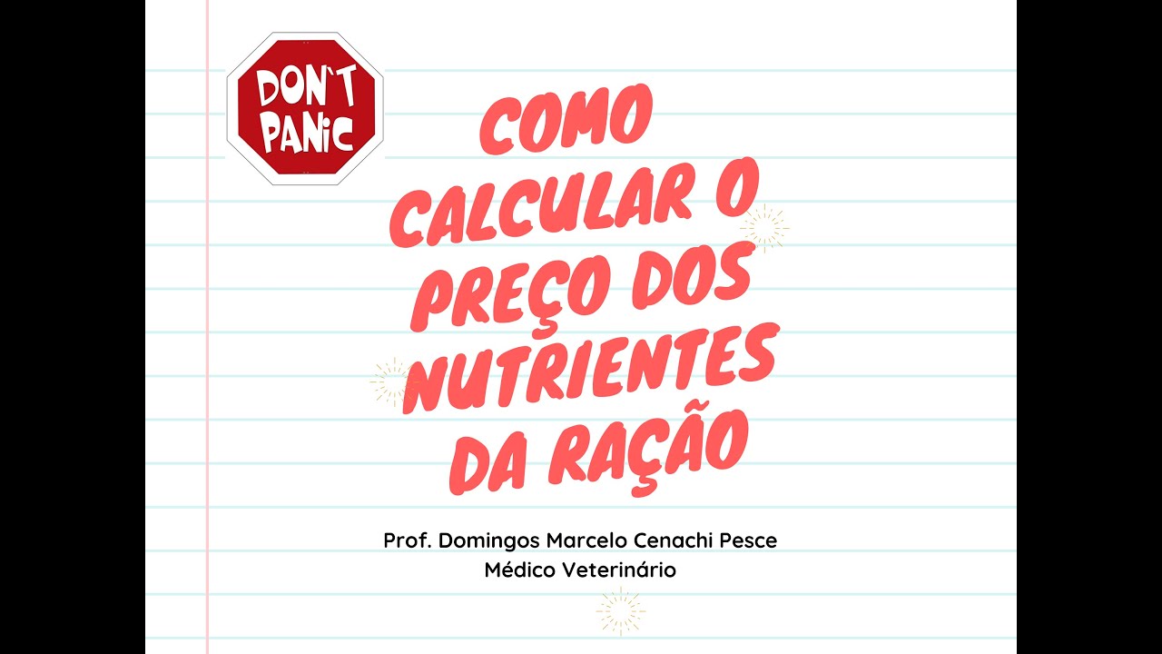 Como calcular o preço dos nutrientes da ração