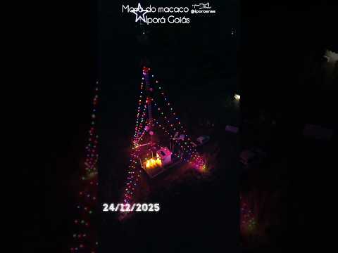 IPORÁ GOIÁS, PROJETO VISÃO AÉREA - ÁRVORE DE NATAL DA ELETROSEG NETWORKS NO MORRO DO MACACO.