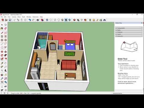 SketchUp Tutorials for Interior design - 68 Appartment Twilight environment