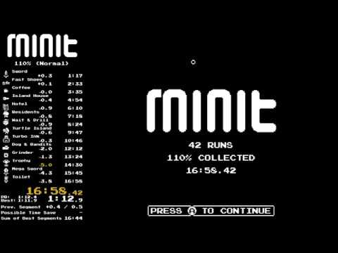 Minit Speedrun 110% Normal 16:58.42