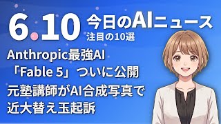 【#AIニュース】Anthropic最強AI「Fable 5」ついに公開！元塾講師がAI合成写真で近大替え玉起訴 | 2026.06.10 | No.094