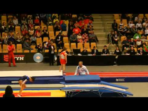 DEN Rasmus Steffensen 2nd pass Prelims 15 16 Mens Tumbling 2015 World Age Group Competition Denmark