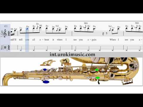 Saxophon Lernen - Wiz Khalifa - See You Again Saxophonunterricht Solo Tutorial Noten Tabs Tenor