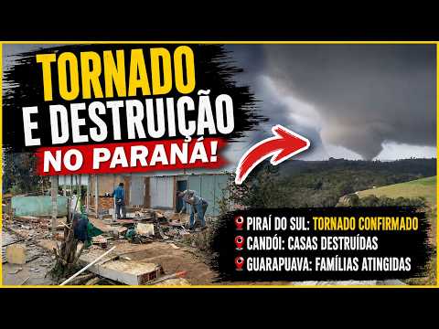Tornado atinge Piraí do Sul; fortes ventos destroem casas e deixam prejuízos em Candói e Guarapuava