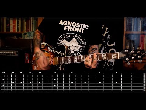 Sasha Rock'n'Roll guitar lessons - Agnostic Front (For My Family) видео урок №16 tutorial