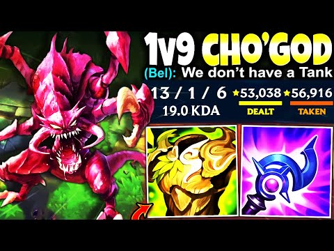 My "No Tank" 5300+Health Cho'Gath Season 13 Build and the 1v9 CARRY 🔥 LoL Top ChoGath s13 Gameplay